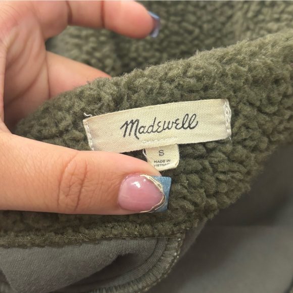 MADEWELL Women’s Forest Green Bonded Sherpa Cocoon Coat - Picture 10 of 13